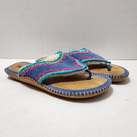 Acorn Shoes - Acorn Thong Sandal with Sheepskin Lining - Size 9